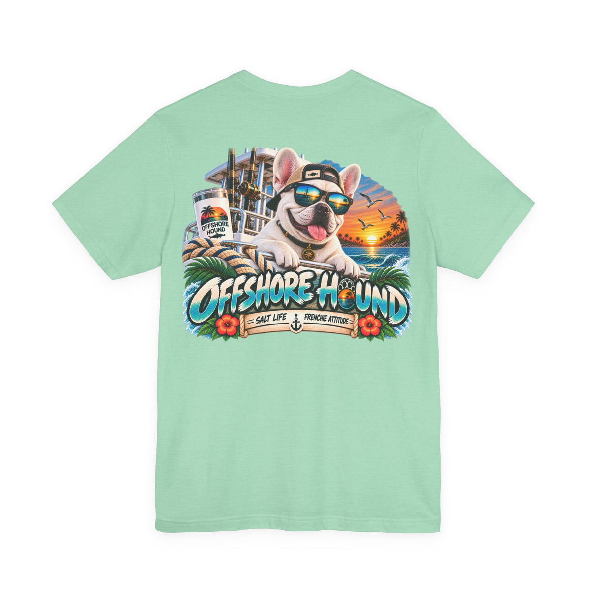 Salt Life, Frenchie Attitude – White French Bulldog T-Shirt | Offshore Hound