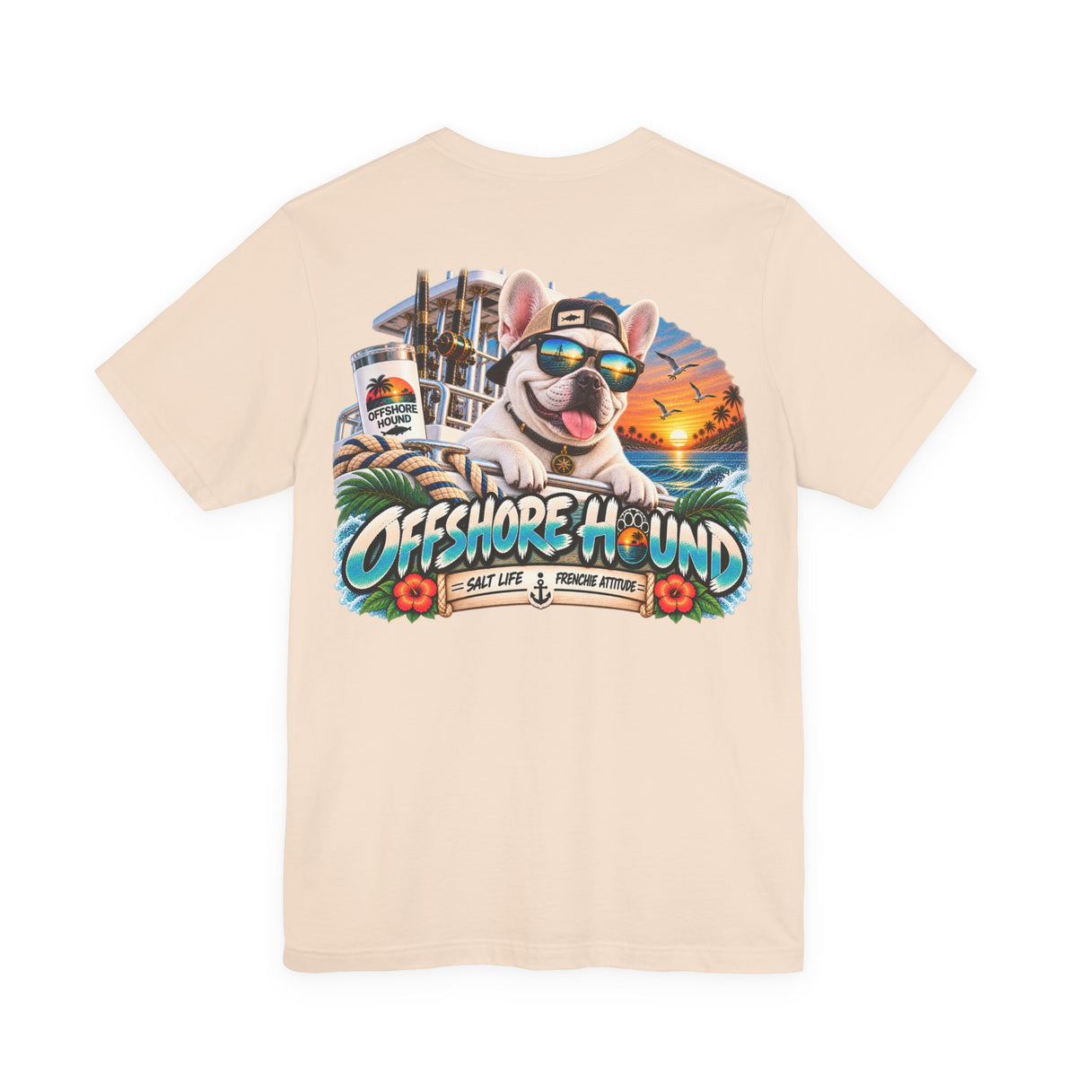 Salt Life, Frenchie Attitude – White French Bulldog T-Shirt | Offshore Hound