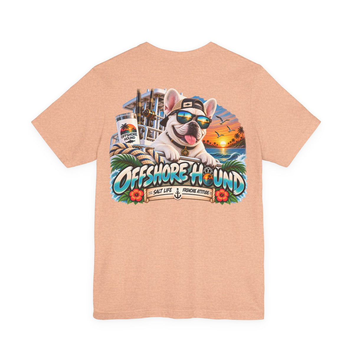 Salt Life, Frenchie Attitude – White French Bulldog T-Shirt | Offshore Hound